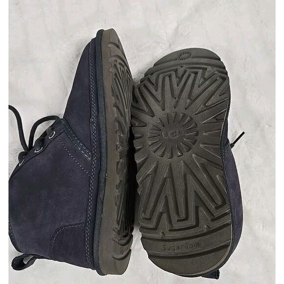 UGG Neumel Suede Fur Chukka BOOTS New Navy Gray Women’s Size 6 - Picture 6 of 10